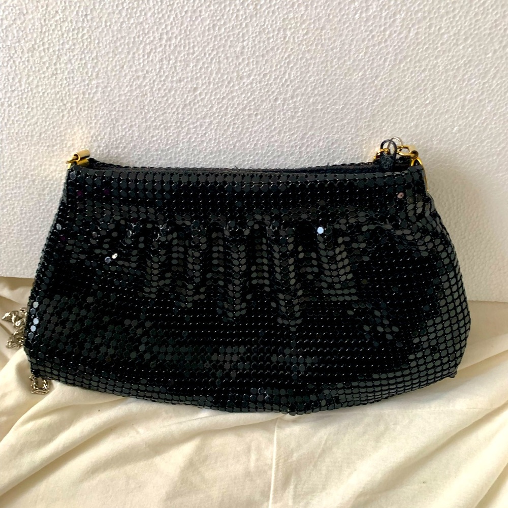 Black, sequence evening purse
